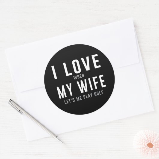彼女がゴルフをさせると妻が大好遊き ラウンドシール (封筒)