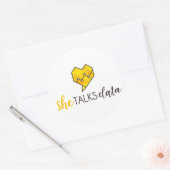 彼女がデータステッカーを話す ラウンドシール (封筒)