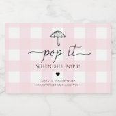 彼女がポップするときポップ・アートのにピンクジンガム傘 スパークリングワインラベル (シングルラベル)