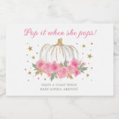 彼女がポップするときポップ・アートのに小さなカボチャの女の子 スパークリングワインラベル (シングルラベル)