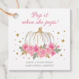 彼女がポップするときポップ・アートのに小さなカボチャの女の子 フェイバータグ