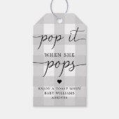彼女がポップするポップ・アートの時にライトグレーのギンガムit ギフトタグ (正面)