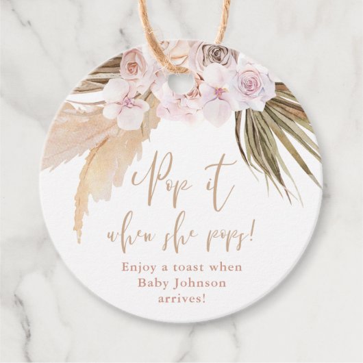 彼女がポップする時にポップして パンパスグラスのトロピカルな葉 フェイバータグ (正面)