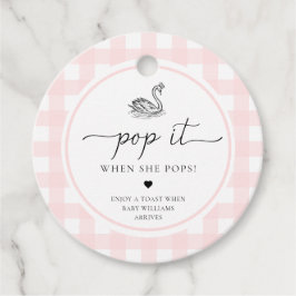 彼女がポップする時ポップ・アートのにピンクギンガムスワンit フェイバータグ