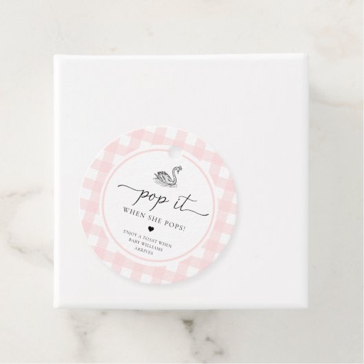 彼女がポップする時ポップ・アートのにピンクギンガムスワンit フェイバータグ (インサイチュ)