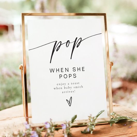 彼女がポップ・アートのシャンパーニュをポップするミニマリスト ポスター