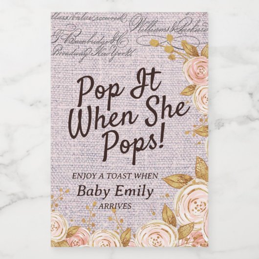 彼女がポップ・アートのフローラパリにポップエレガントするとき ワインラベル (シングルラベル)