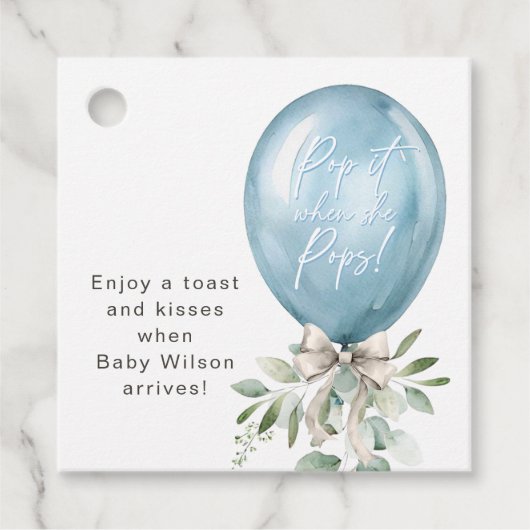 彼女がポップ・アートのポップすると青い気球は緑に屈する フェイバータグ (正面)