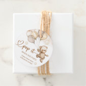 彼女がポップ・アートのポップテディベア赤ちゃんシャワー フェイバータグ (インサイチュ)