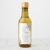 彼女がポップ・アートのポップパンパスグラス赤ちゃんシャワーのワイン ワインラベル (正面)