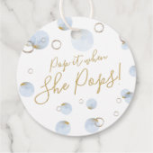 彼女がポップ・アートのポップメッセージカードシャンパンラベル フェイバータグ (裏面)