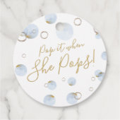 彼女がポップ・アートのポップメッセージカードシャンパンラベル フェイバータグ (裏面)