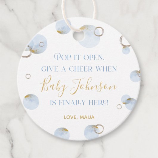 彼女がポップ・アートのポップメッセージカードシャンパンラベル フェイバータグ (正面)