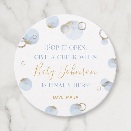 彼女がポップ・アートのポップメッセージカードシャンパンラベル フェイバータグ (正面)