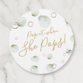 彼女がポップ・アートのポップメッセージカードシャンパンラベル フェイバータグ (裏面)