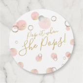 彼女がポップ・アートのポップメッセージカードシャンパンラベル フェイバータグ (裏面)