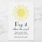 彼女がポップ・アートのポップワインラボでサンシャイン ワインラベル (シングルラベル)