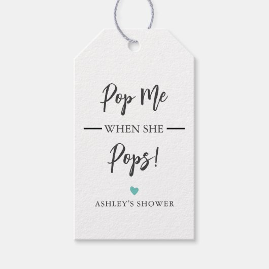 彼女がポップ・アートのポップ、赤ちゃんシャワーを私に色 ギフトタグ (正面)