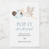 彼女がポップ・アートのワインラベルをポップするときにブルーストーク ワインラベル (シングルラベル)