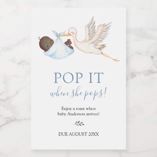 彼女がポップ・アートのワインラベルをポップするときにブルーストーク ワインラベル (シングルラベル)