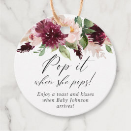 彼女がポップ・アートの赤面ピンクのブルゴーニュのフローラをポップするとき フェイバータグ