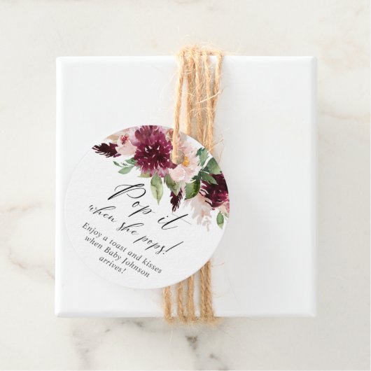 彼女がポップ・アートの赤面ピンクのブルゴーニュのフローラをポップするとき フェイバータグ (インサイチュ)