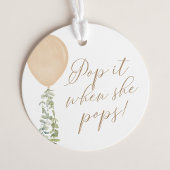 彼女がポップ・アートの金ゴールドバルーンベビーシャワーをポップするとき フェイバータグ