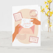 彼女がメッセージを送信するためにGet Well Card カード (黄色い花)
