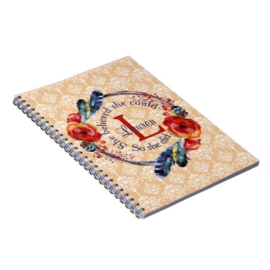 彼女がモノグラム信じのフローラを行うことができる ノートブック (右側)