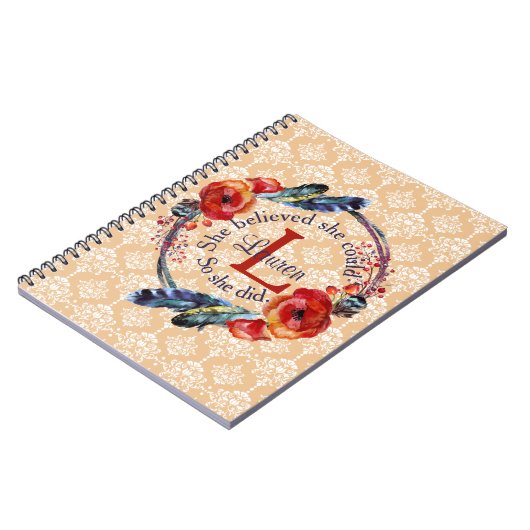 彼女がモノグラム信じのフローラを行うことができる ノートブック (左側)