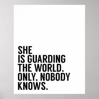 彼女が世界のポスターを守っている ポスター