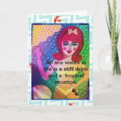 彼女が人生で欲しいのは固い飲み物だけだ カード (正面)