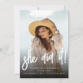 彼女が写真で卒業招待状をした 招待状 (正面)