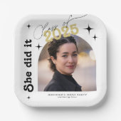 彼女が写真卒業パーティーレトロ ペーパープレート (正面)