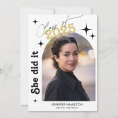 彼女が写真卒業パーティー招待状 招待状 (正面)