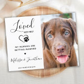 彼女が初めて愛した現代のペット 結婚式の犬の婚約 案内ポストカード