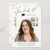 彼女が卒業発表の写真を撮った 案内状 (正面/裏面)