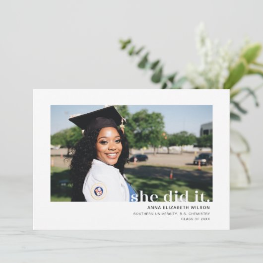 彼女が卒業発表の写真を撮った 案内状 (スタンド正面)