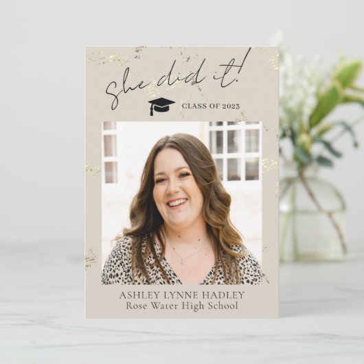 彼女が卒業発表の写真を撮った 案内状 (スタンド正面)