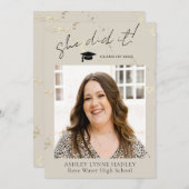 彼女が卒業発表の写真を撮った 案内状 (正面/裏面)