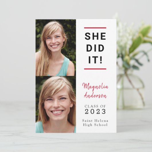 彼女が卒業発表の写真を撮った 案内状 (スタンド正面)