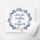 "彼女が取り組む何に、彼女は征服します" マウスパッド (マウス)