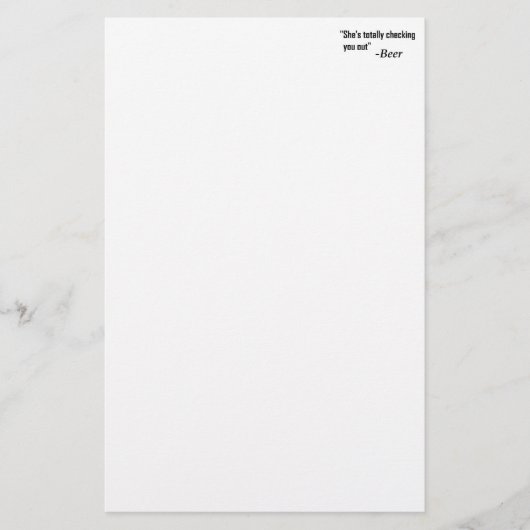 「彼女が完全に君をチェックしている」 - Beer 便箋 (正面)