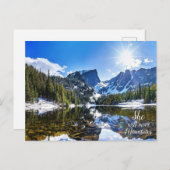 彼女が山の写真感動的引用文を移動 ポストカード (正面/裏面)