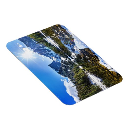 彼女が山の写真感動的引用文を移動 マグネット (右側)