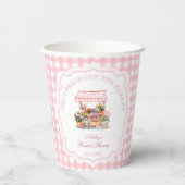 彼女が市場からフレッシュなお花のブライダルシャワー 紙コップ (裏面)