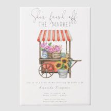 彼女が市場からフレッシュ フラワー ブライダルシャワー