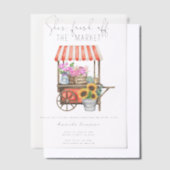 彼女が市場からフレッシュ フラワー ブライダルシャワー ベラム紙招待状 (オフセット)