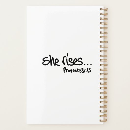 彼女が引用文箴言31キリスト教タイポグラフィを立ち上げる プランナー手帳 (裏面)
