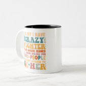 彼女が怒っている熱狂する娘がいる ツートーンマグカップ (正面左)